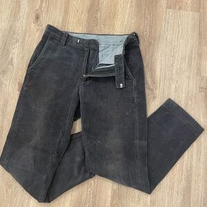 Brooks Brothers Black Corduroy Pants Flat Front Straight Leg